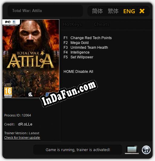 Total War: Attila: Trainer +5 [v1.4]