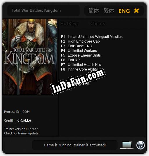 Total War Battles: Kingdom: Trainer +8 [v1.8]