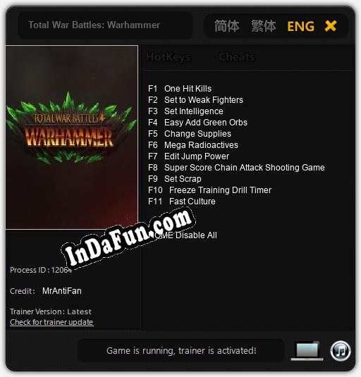 Total War Battles: Warhammer: Cheats, Trainer +11 [MrAntiFan]