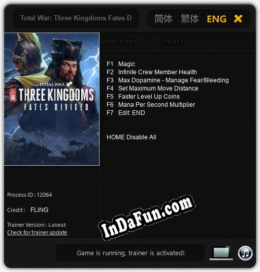 Total War: Three Kingdoms Fates Divided: Cheats, Trainer +7 [FLiNG]