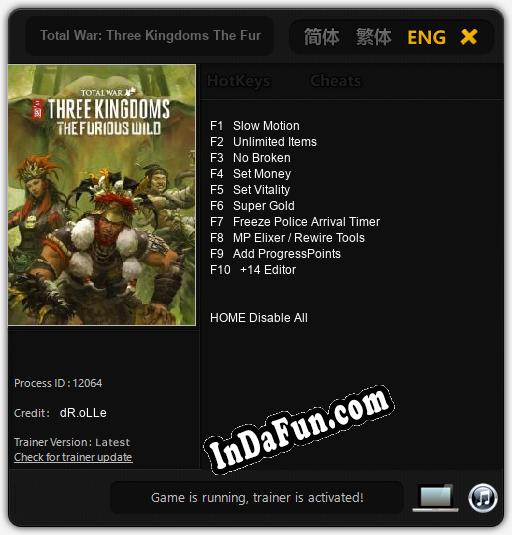 Total War: Three Kingdoms The Furious Wild: Cheats, Trainer +10 [dR.oLLe]