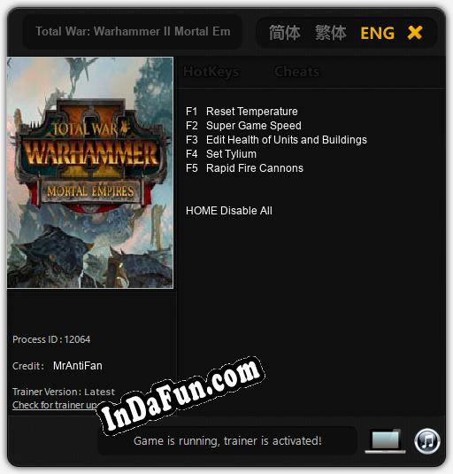 Trainer for Total War: Warhammer II Mortal Empires [v1.0.2]