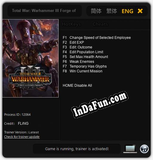 Total War: Warhammer III Forge of the Chaos Dwarfs: Cheats, Trainer +8 [FLiNG]