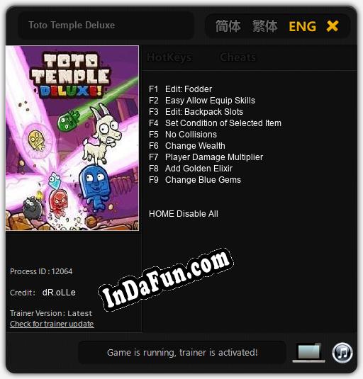 Toto Temple Deluxe: TRAINER AND CHEATS (V1.0.23)