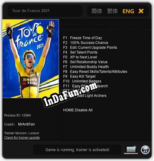 Tour de France 2021: TRAINER AND CHEATS (V1.0.64)