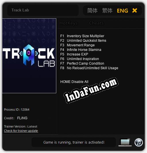 Track Lab: Trainer +8 [v1.8]