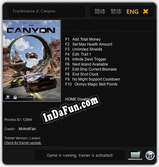 Trainer for Trackmania 2: Canyon [v1.0.5]