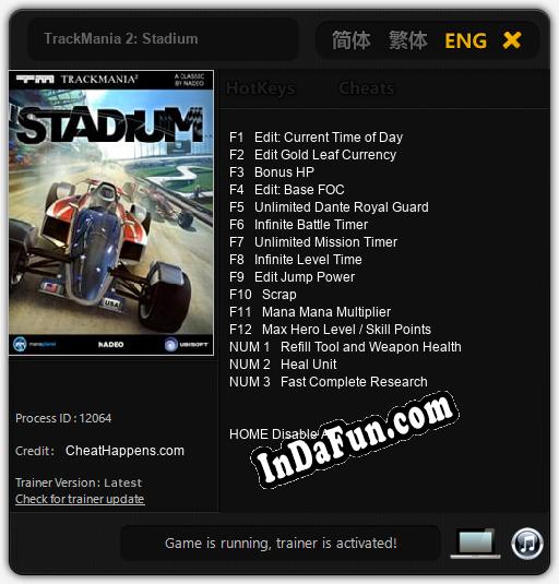 TrackMania 2: Stadium: TRAINER AND CHEATS (V1.0.44)