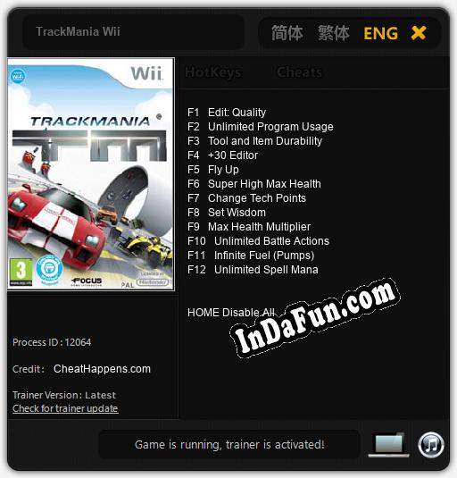 TrackMania Wii: TRAINER AND CHEATS (V1.0.31)