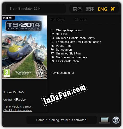 Train Simulator 2014: TRAINER AND CHEATS (V1.0.81)