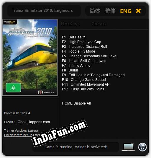 Trainer for Trainz Simulator 2010: Engineers Edition [v1.0.2]