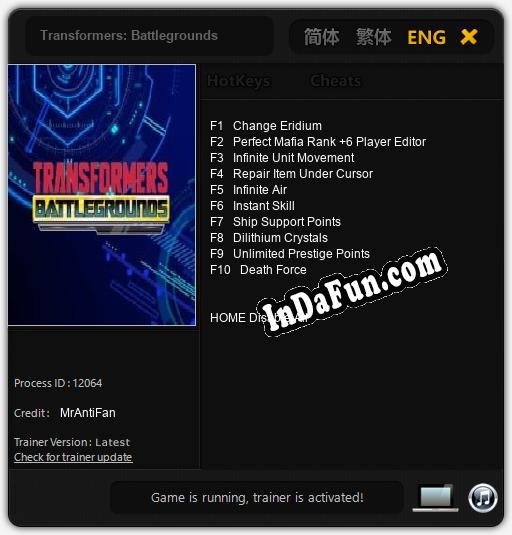 Transformers: Battlegrounds: TRAINER AND CHEATS (V1.0.78)