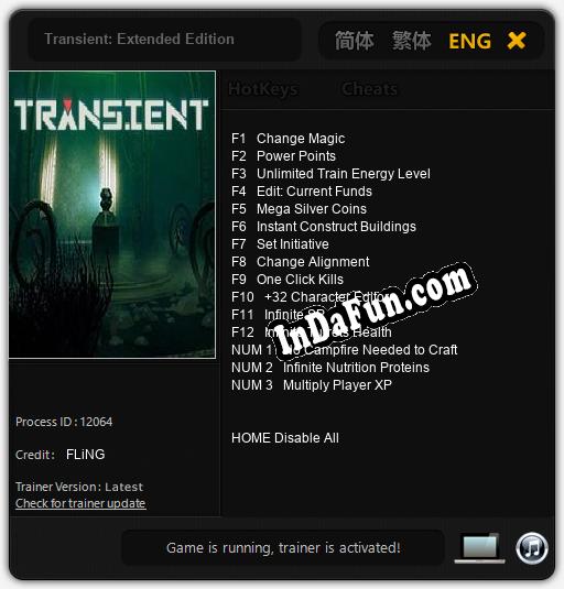 Transient: Extended Edition: Cheats, Trainer +15 [FLiNG]