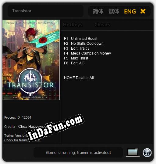 Transistor: Cheats, Trainer +6 [CheatHappens.com]