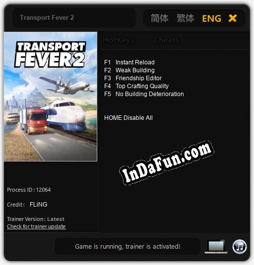 Transport Fever 2: TRAINER AND CHEATS (V1.0.7)