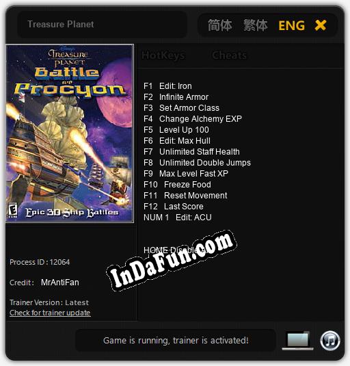 Treasure Planet: Cheats, Trainer +13 [MrAntiFan]