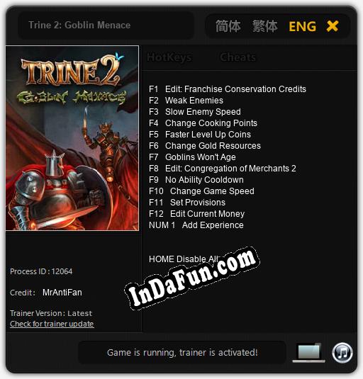 Trine 2: Goblin Menace: TRAINER AND CHEATS (V1.0.55)