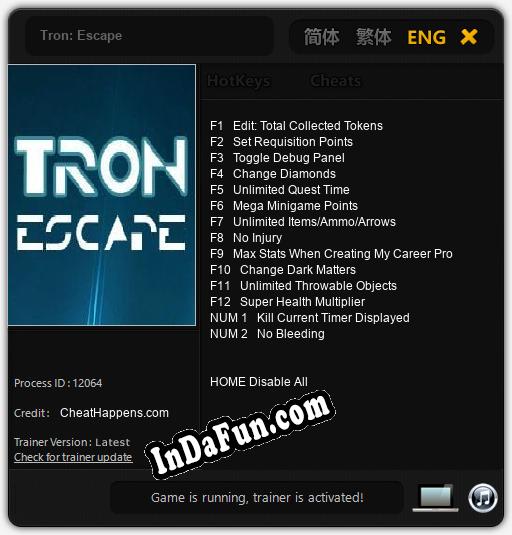 Tron: Escape: Cheats, Trainer +14 [CheatHappens.com]
