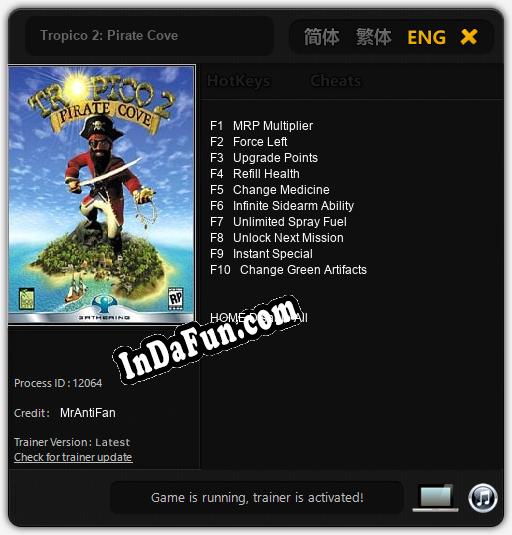 Tropico 2: Pirate Cove: TRAINER AND CHEATS (V1.0.13)