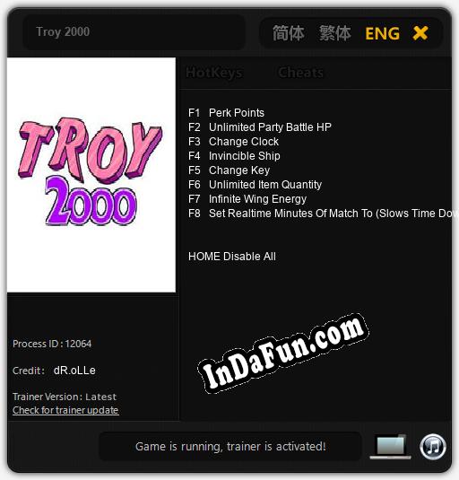 Troy 2000: Cheats, Trainer +8 [dR.oLLe]