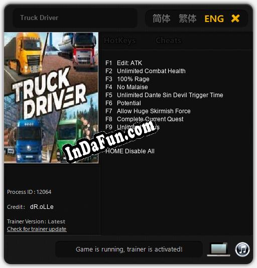 Truck Driver: TRAINER AND CHEATS (V1.0.90)