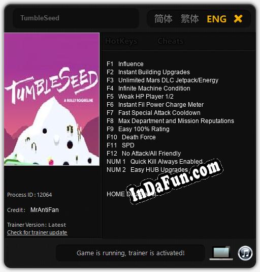 TumbleSeed: Trainer +14 [v1.6]