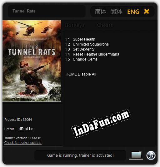 Trainer for Tunnel Rats [v1.0.5]