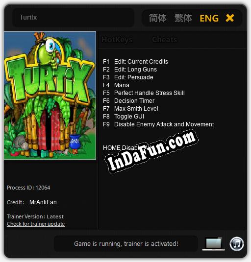 Turtix: TRAINER AND CHEATS (V1.0.16)