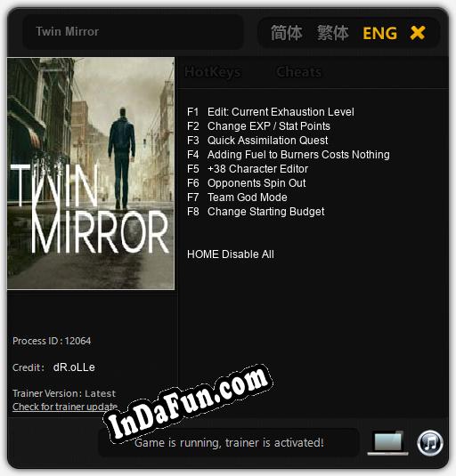 Twin Mirror: Cheats, Trainer +8 [dR.oLLe]