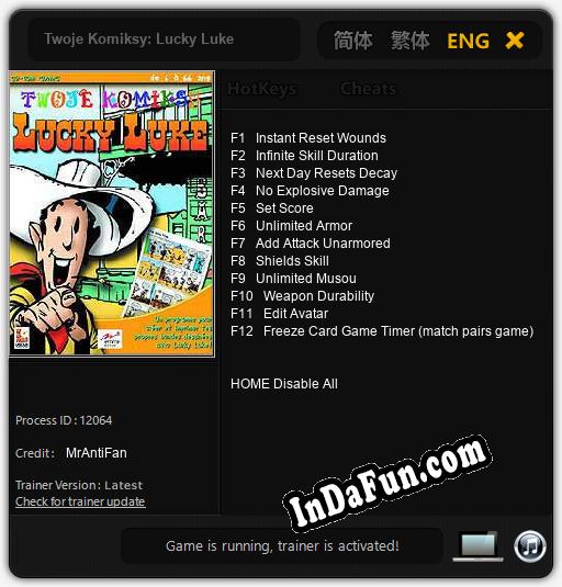 Twoje Komiksy: Lucky Luke: Trainer +12 [v1.6]