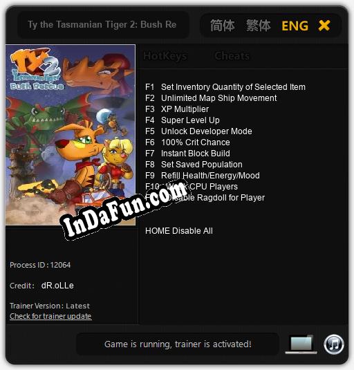 Ty the Tasmanian Tiger 2: Bush Rescue: TRAINER AND CHEATS (V1.0.21)