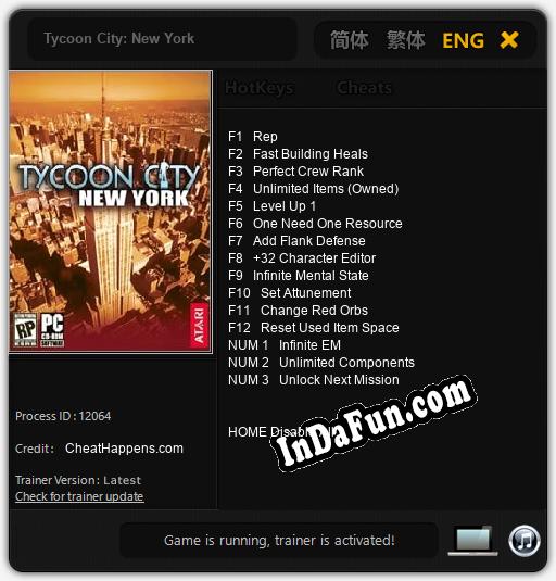 Tycoon City: New York: TRAINER AND CHEATS (V1.0.14)