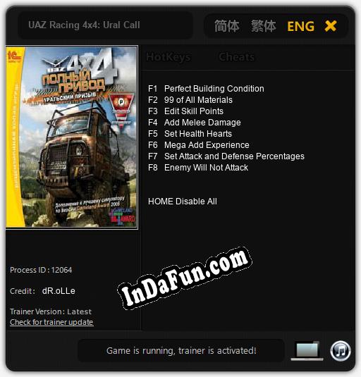 UAZ Racing 4x4: Ural Call: Cheats, Trainer +8 [dR.oLLe]