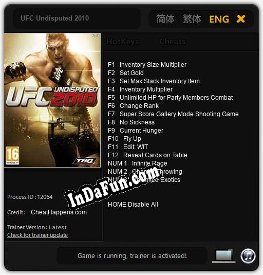 UFC Undisputed 2010: TRAINER AND CHEATS (V1.0.29)