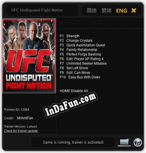 UFC Undisputed Fight Nation: Cheats, Trainer +10 [MrAntiFan]