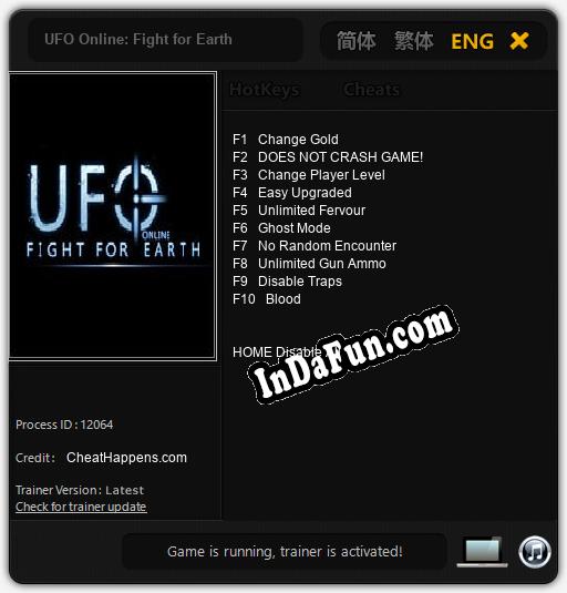 UFO Online: Fight for Earth: TRAINER AND CHEATS (V1.0.38)
