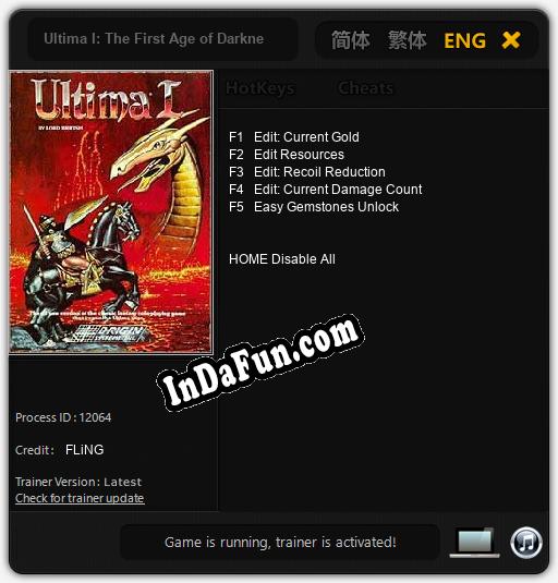 Ultima I: The First Age of Darkness: Trainer +5 [v1.7]
