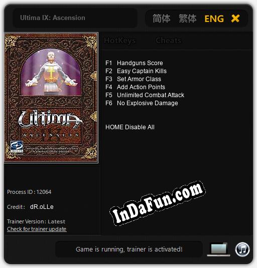 Ultima IX: Ascension: TRAINER AND CHEATS (V1.0.82)