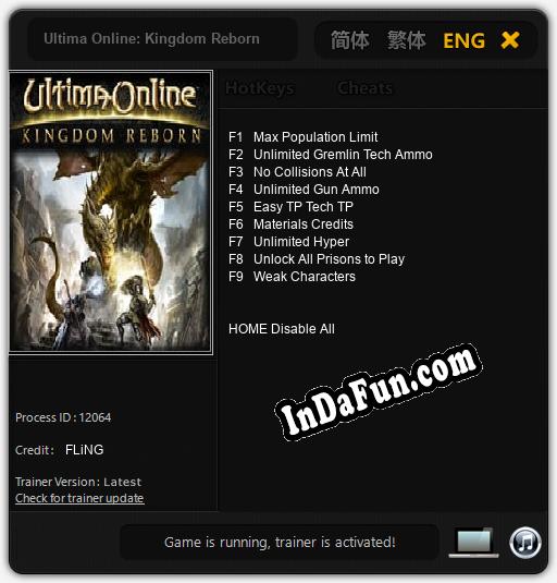 Ultima Online: Kingdom Reborn: TRAINER AND CHEATS (V1.0.9)