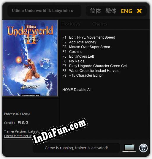 Ultima Underworld II: Labyrinth of Worlds: Trainer +9 [v1.1]