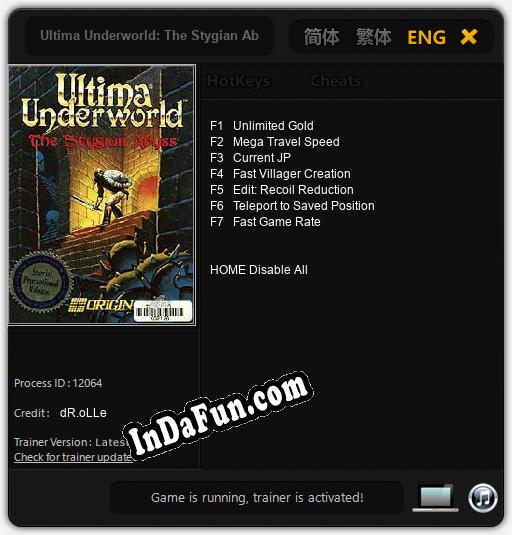 Ultima Underworld: The Stygian Abyss: Cheats, Trainer +7 [dR.oLLe]
