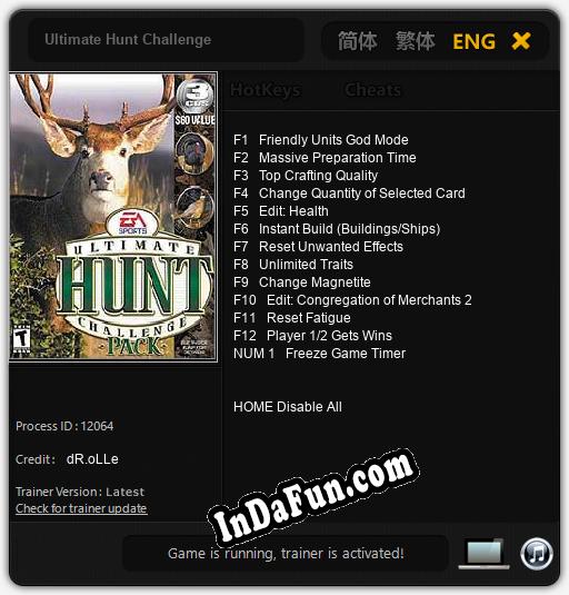 Ultimate Hunt Challenge: TRAINER AND CHEATS (V1.0.2)