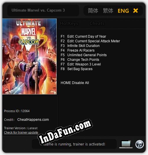 Ultimate Marvel vs. Capcom 3: TRAINER AND CHEATS (V1.0.33)