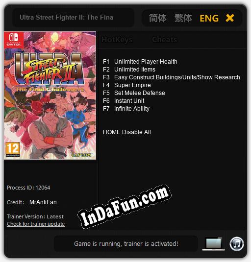 Ultra Street Fighter II: The Final Challengers: Cheats, Trainer +7 [MrAntiFan]