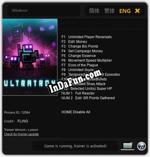 Ultratron: TRAINER AND CHEATS (V1.0.97)