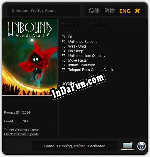 Unbound: Worlds Apart: TRAINER AND CHEATS (V1.0.66)