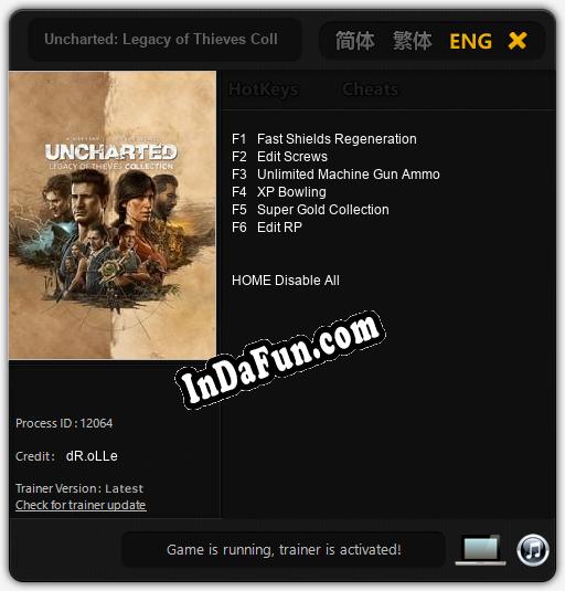 Uncharted: Legacy of Thieves Collection: Trainer +6 [v1.5]