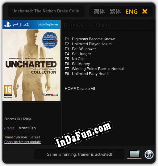 Trainer for Uncharted: The Nathan Drake Collection [v1.0.3]