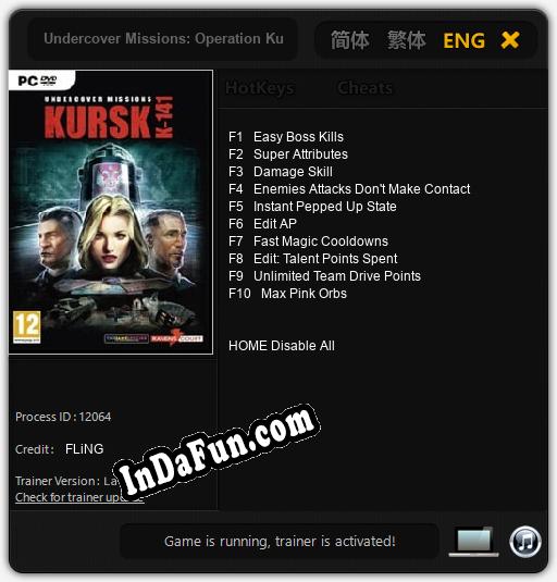 Undercover Missions: Operation Kursk K-141: Cheats, Trainer +10 [FLiNG]
