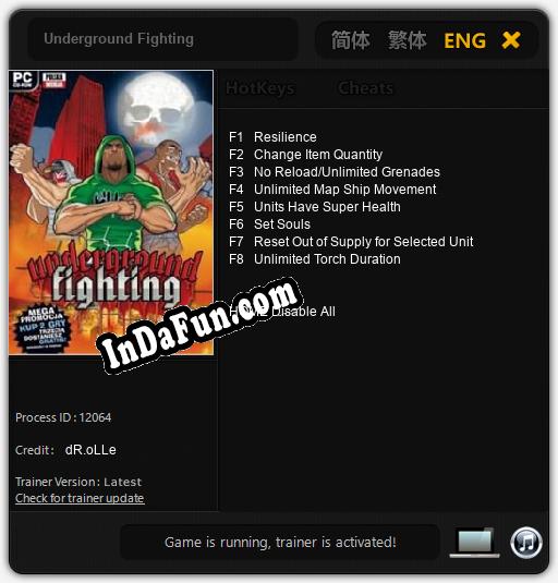 Trainer for Underground Fighting [v1.0.2]